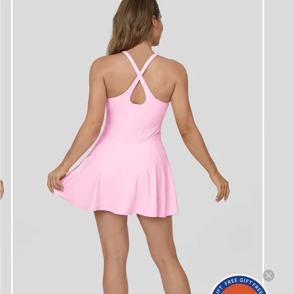 NWT MEDIUM HALARA Softlyzero pink dress - Picture 2 of 6